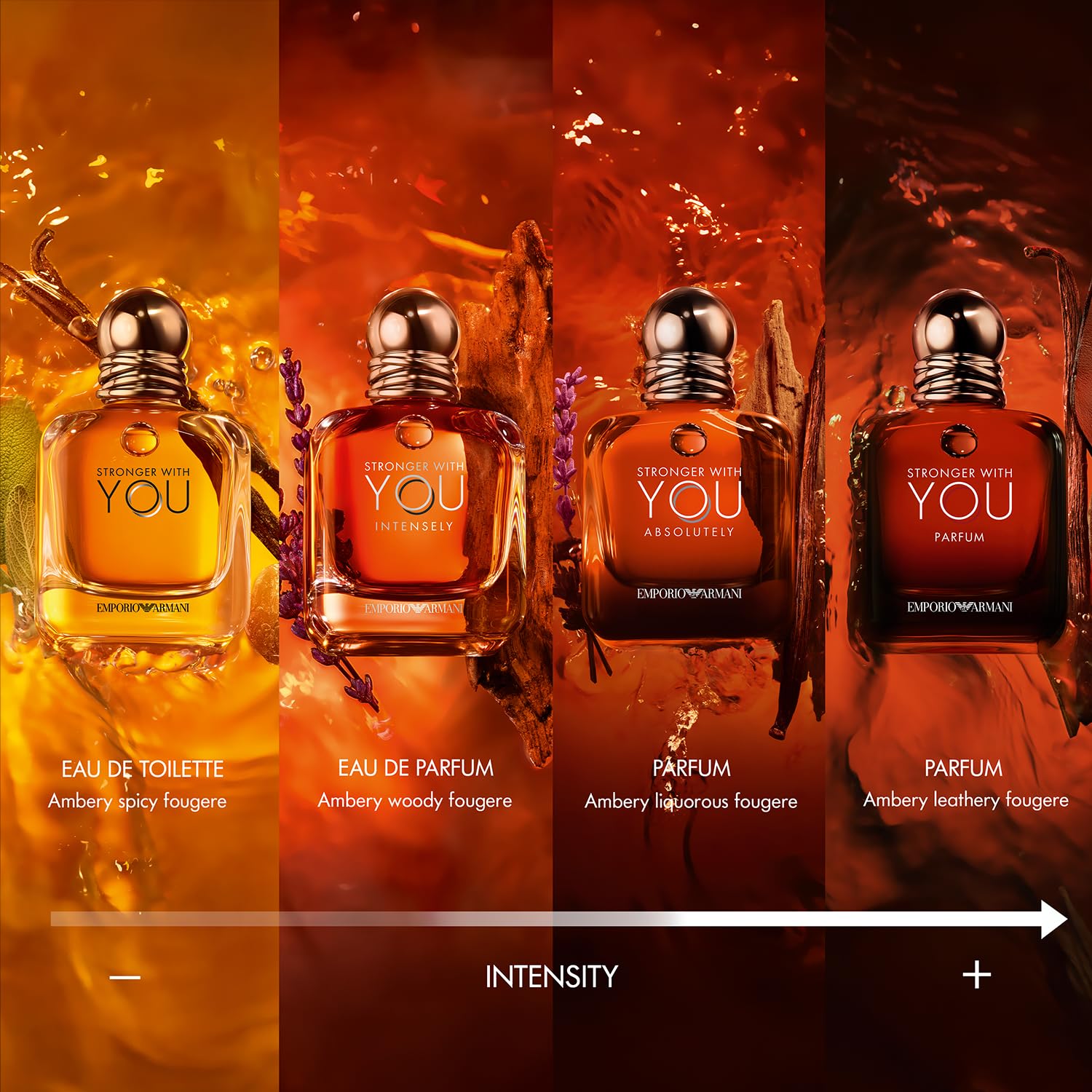 Armani Beauty - Stronger With You - Eau de Toilette - Colonia para Hombre - Fragancia picante cálida - Castaño, lavanda, salvia tierna, notas de vainilla