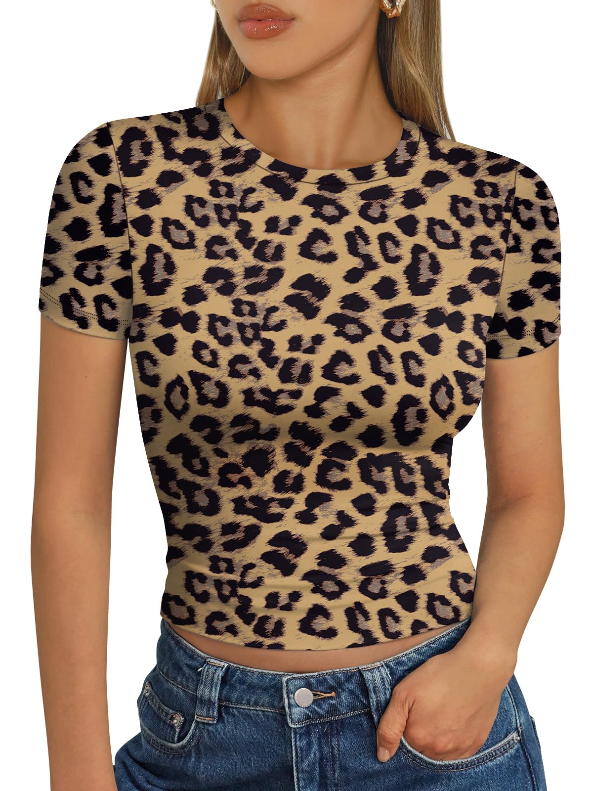 Trendy Queen - Camisetas básicas para mujer, camisetas de verano 2025, de manga corta, ajustadas, para gimnasio, entrenamiento, ropa estilo Y2K