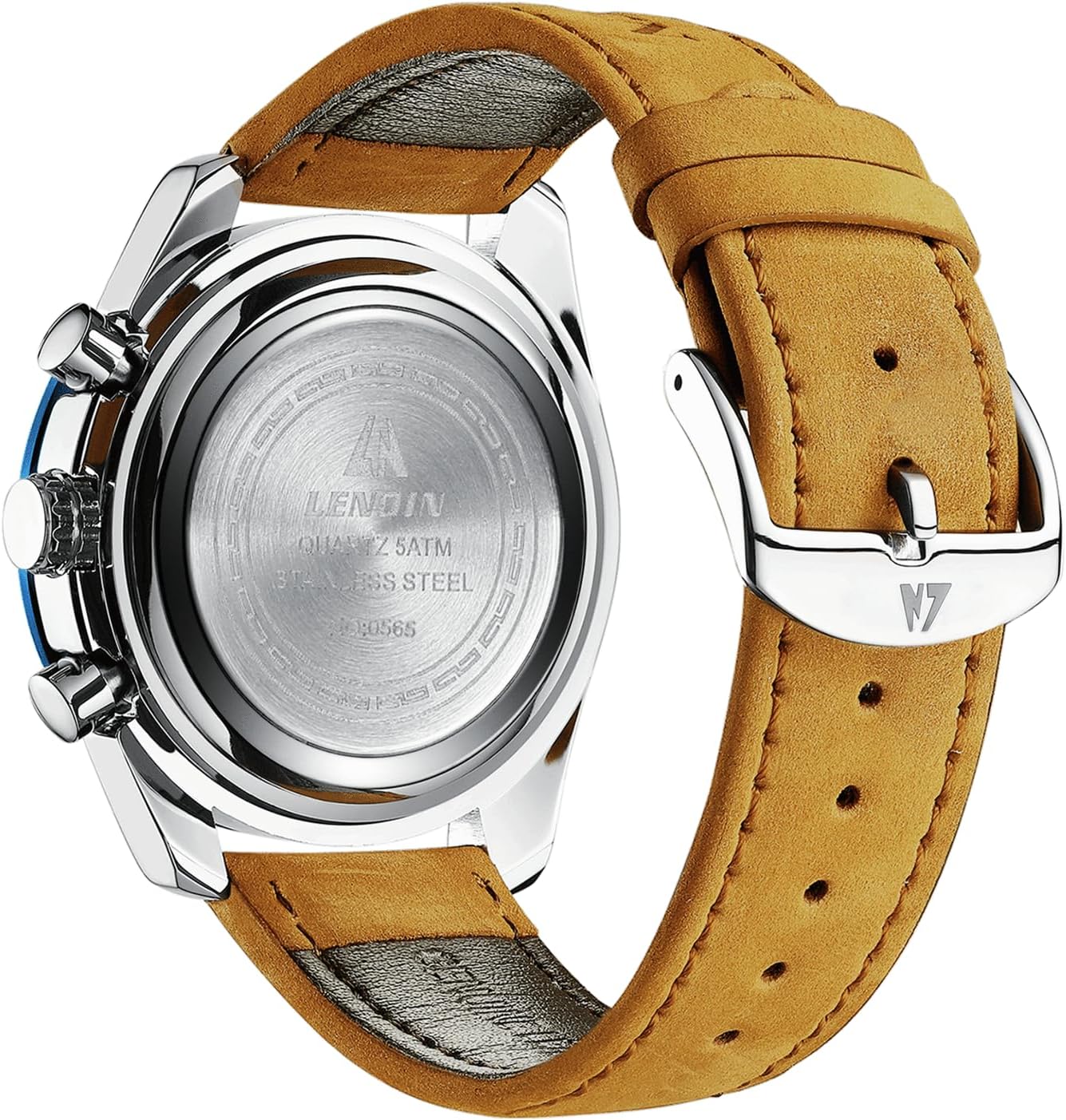LN LENQIN Relojes para hombre, reloj de cuero, analógico, de cuarzo, para hombre, luminoso, de lujo, moderno, elegante, para negocios o vestir casual, relojes de pulsera de 30M resistentes al agua con