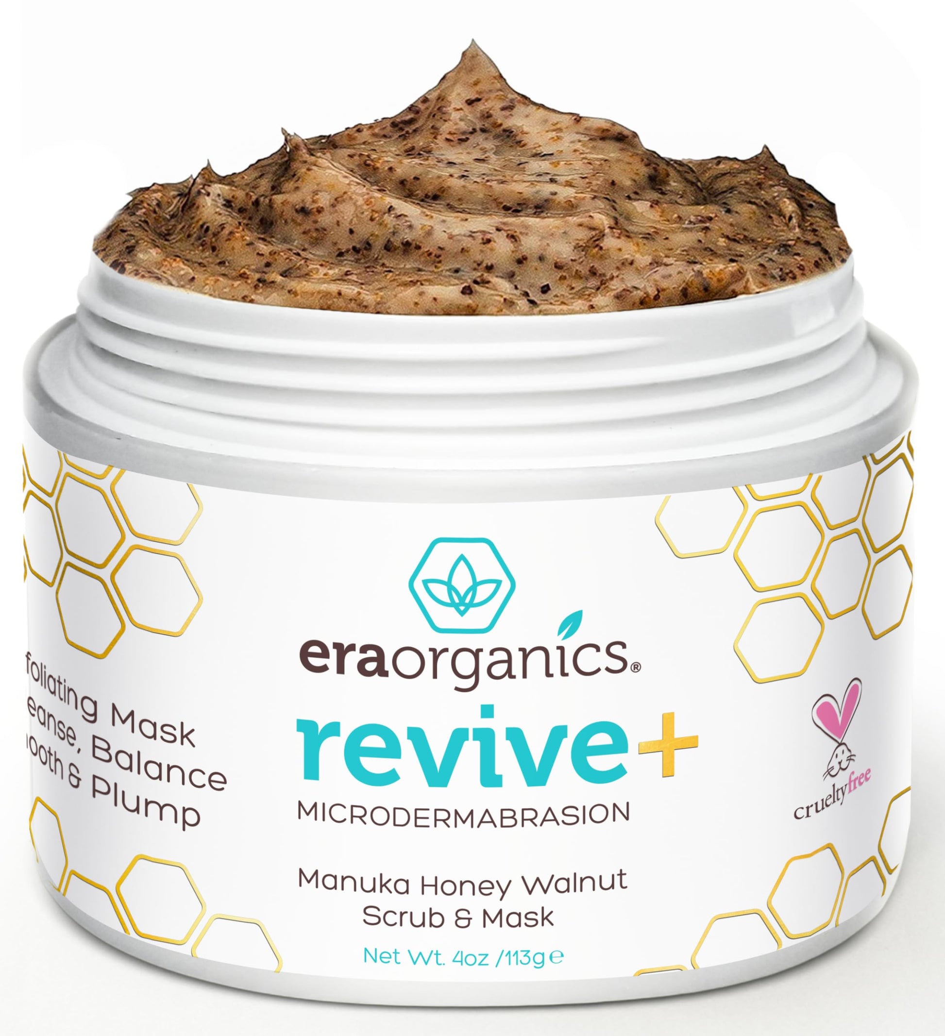 Manuka Honey Exfoliating Face Scrub – Gentle Microdermabrasion Face Exfoliator to Help Smooth, Soften & Balance with Moisturizing Organic Superfoods 2oz