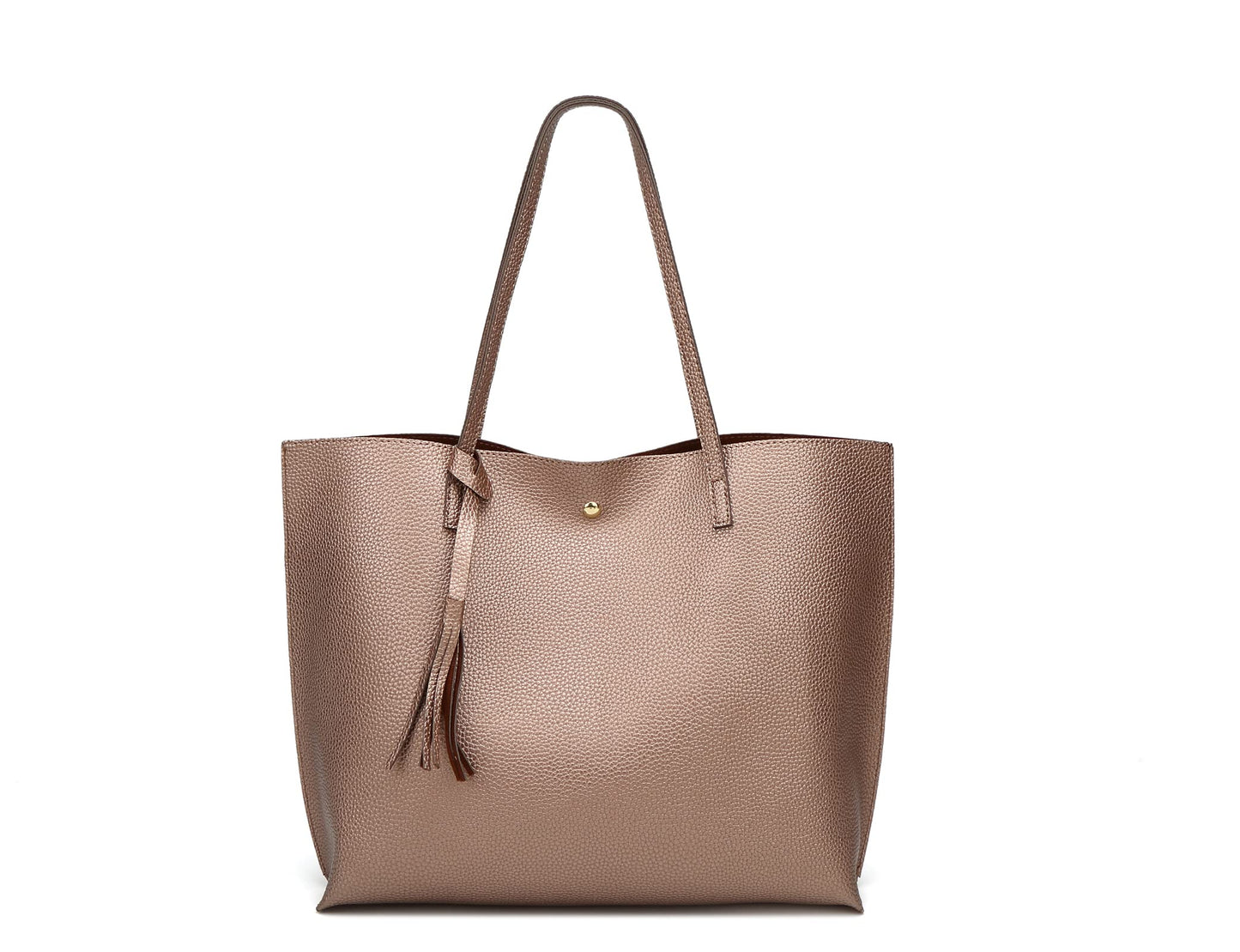 Dreubea Women's Soft Faux Leather Tote Shoulder Bag from, Big Capacity Tassel Handbag