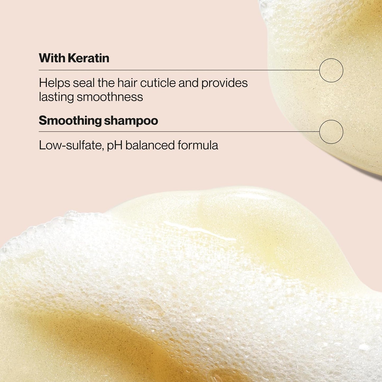 Suave Champú alisador de infusión de queratina para cabello encrespado, antihumedad + control de encrespamiento 48 horas, suaviza y desenreda para un fácil peinado, bomba de 28 onzas líquidas, 4 unidades
