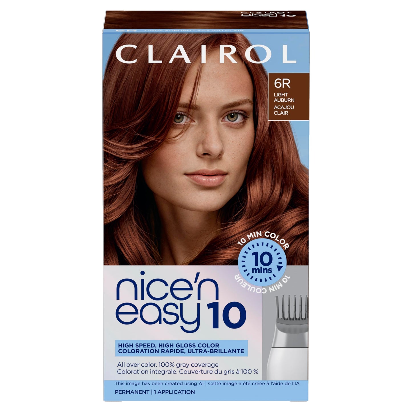 Clairol Nice'N Easy 10 Permanent Hair Dye, 6WN Light Chocolate Brown Hair Color, Pack of 1