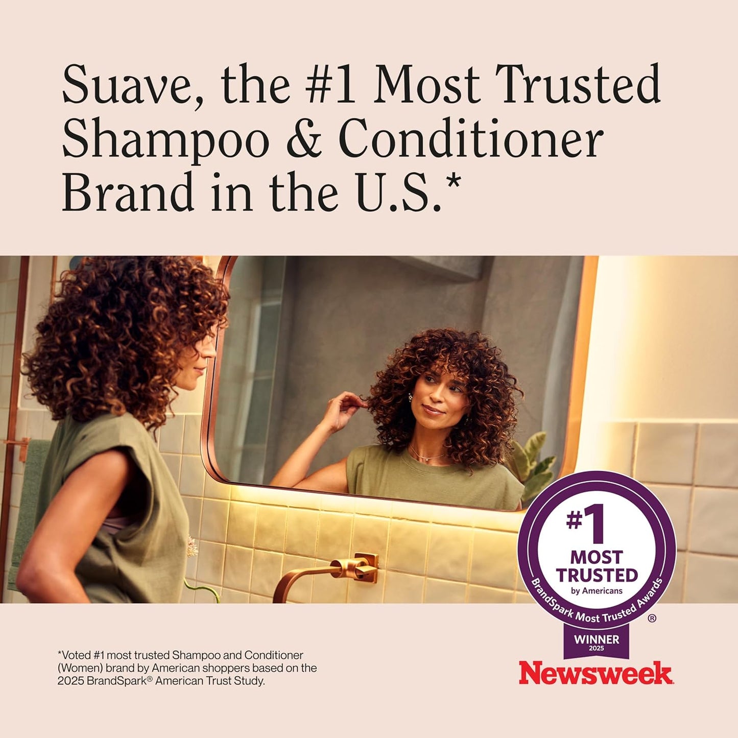 Suave Champú alisador de infusión de queratina para cabello encrespado, antihumedad + control de encrespamiento 48 horas, suaviza y desenreda para un fácil peinado, bomba de 28 onzas líquidas, 4 unidades
