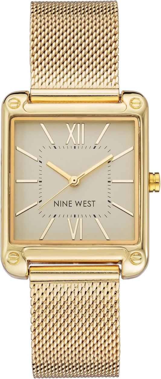 Nine West - Reloj de pulsera de malla para mujer