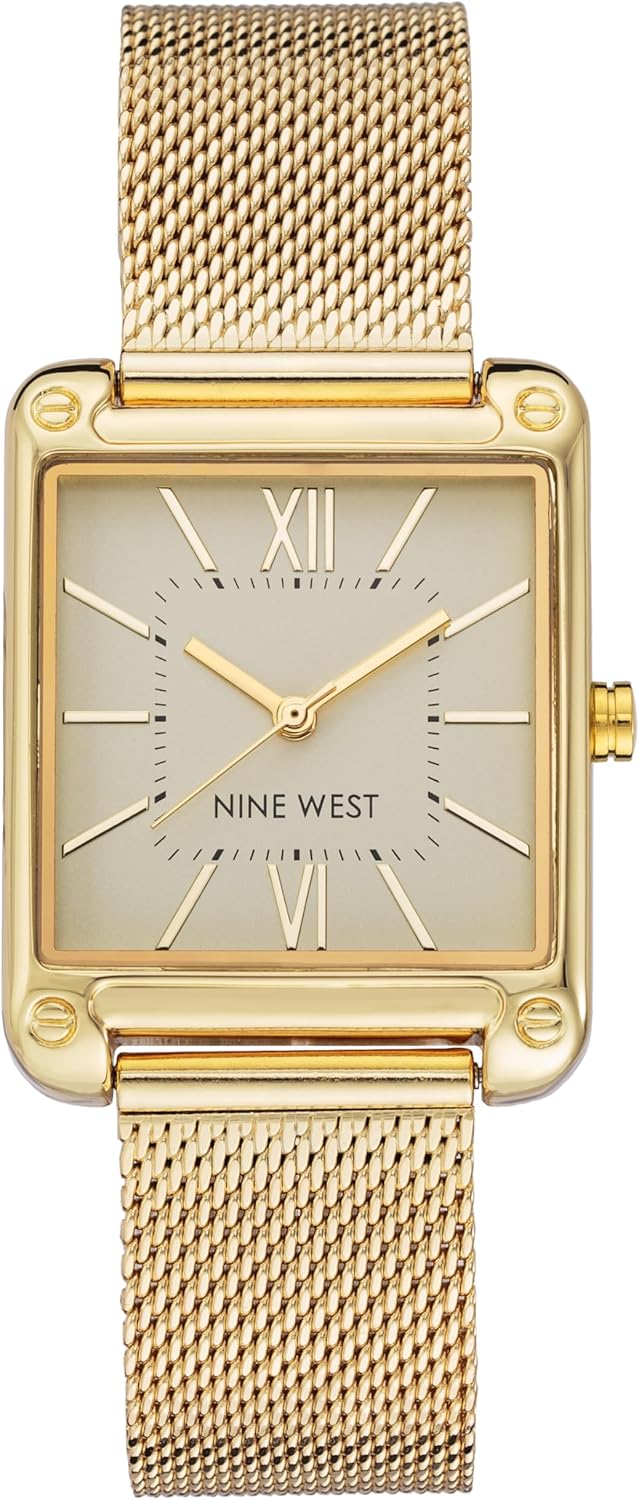 Nine West - Reloj de pulsera de malla para mujer