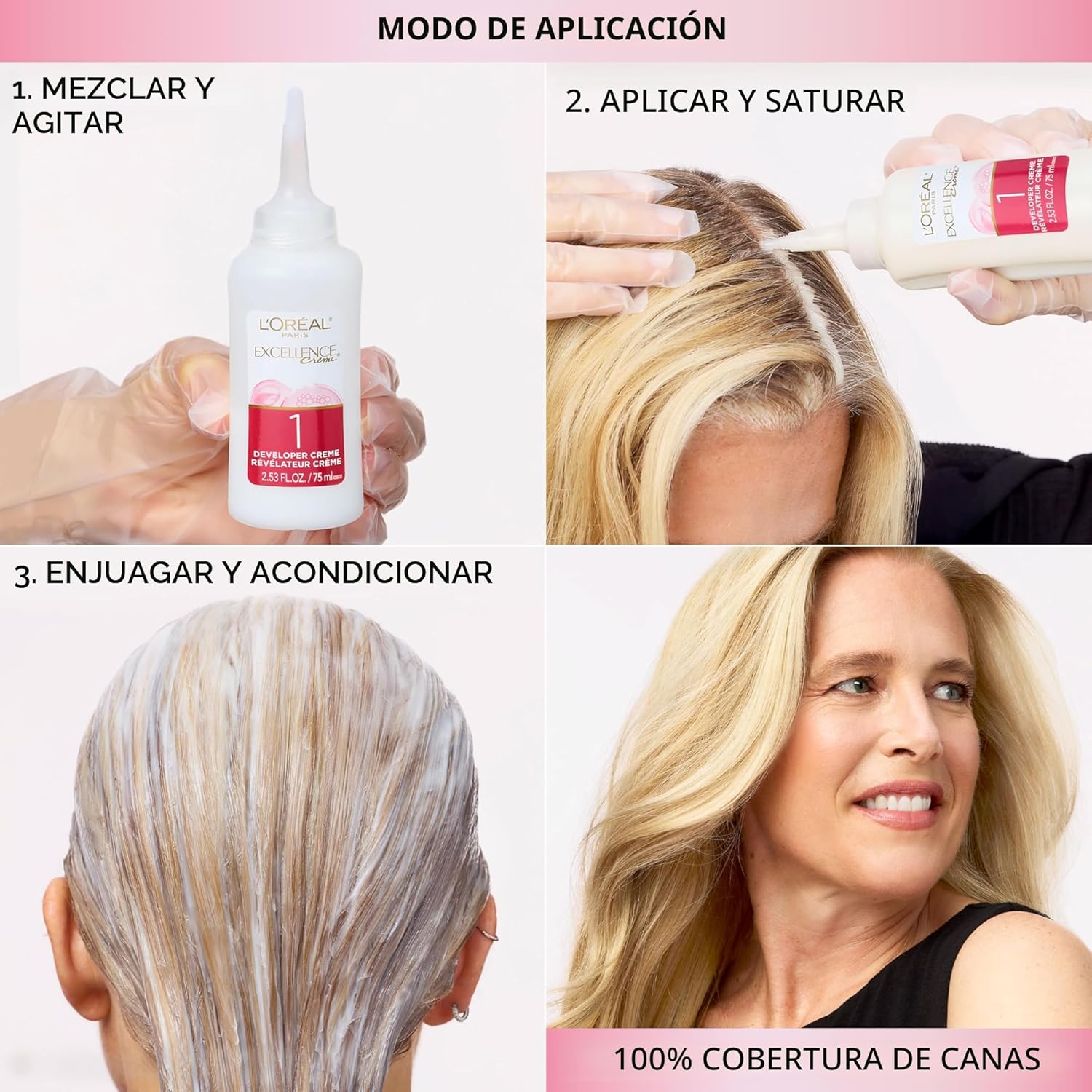 L'Oreal Paris Excellence Crème Tinte Permanente para el Cabello, Color de Cabello de Triple Cuidado con Complejo Pro-Keratine para Cobertura 100% de Canas, 4 Marrón Oscuro, 1 Kit