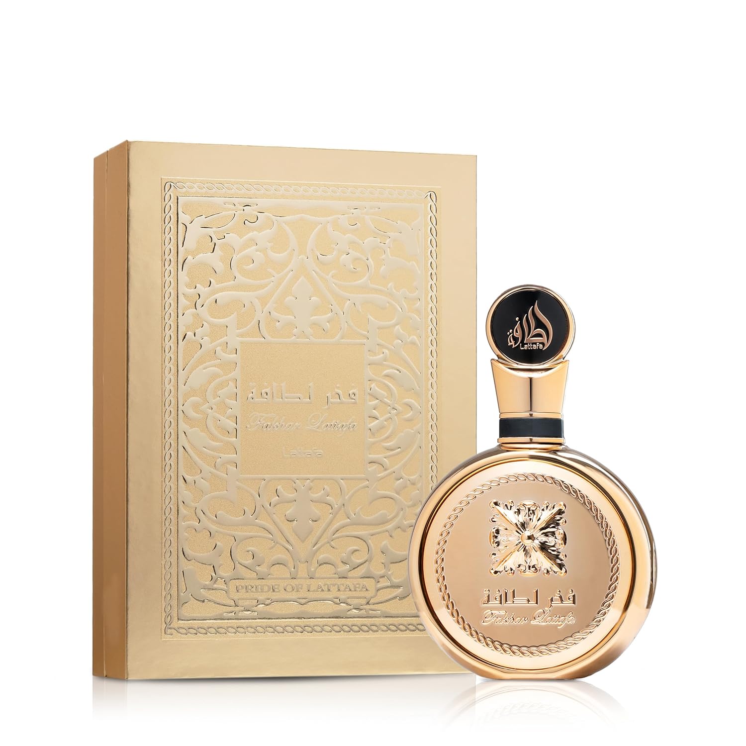 Lattafa Fakhar Gold Extrait - Floral, Amber, Woody - Eau de Parfum de fragancia duradera para unisex, 3.40 onzas / 100 ml
