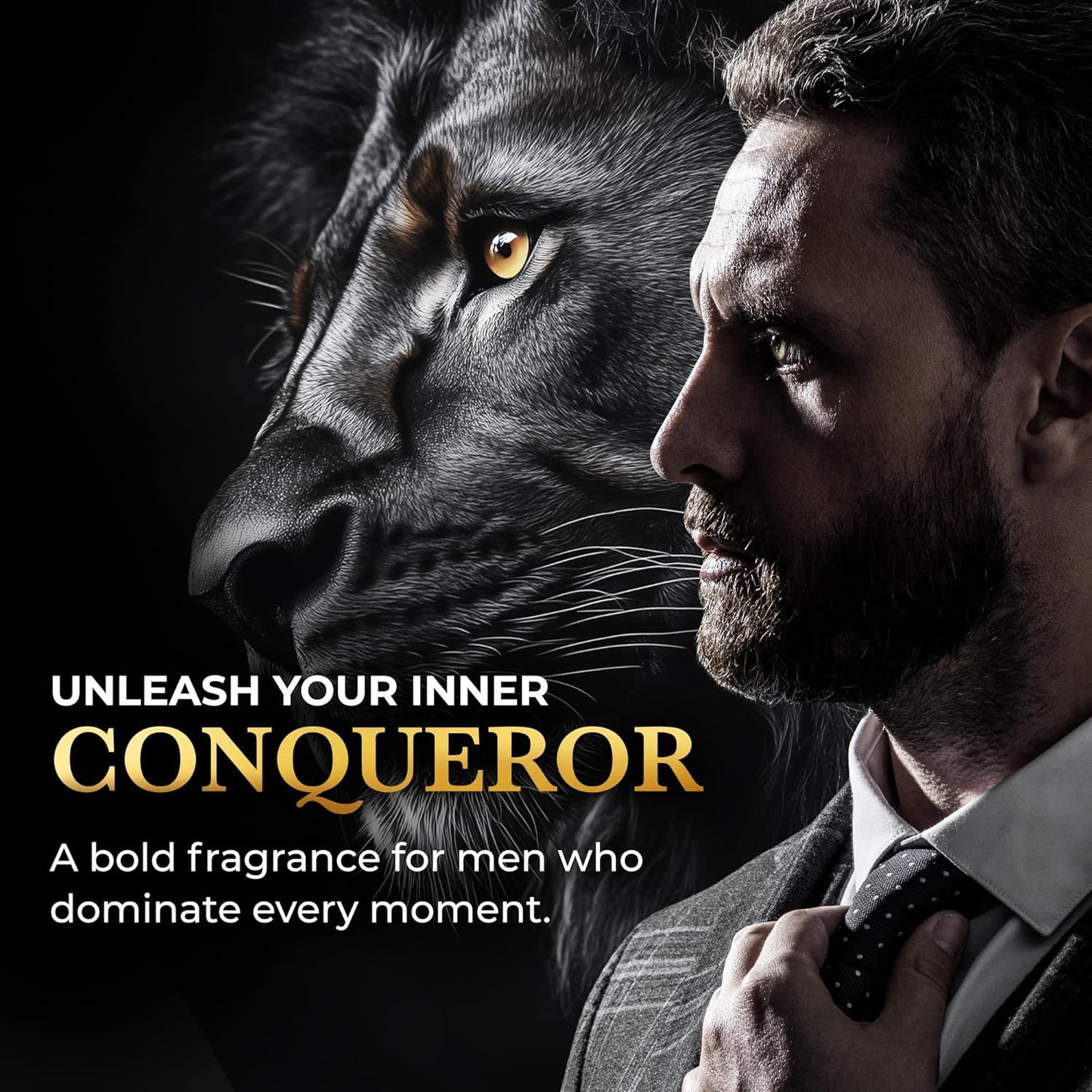 LION OF JUDAH Mighty King – Fragancia EDP de larga duración viene en una elegante botella de vidrio en forma de león – Colonia para hombre con notas de canela, madera seca y vainilla (3.0 fl oz)