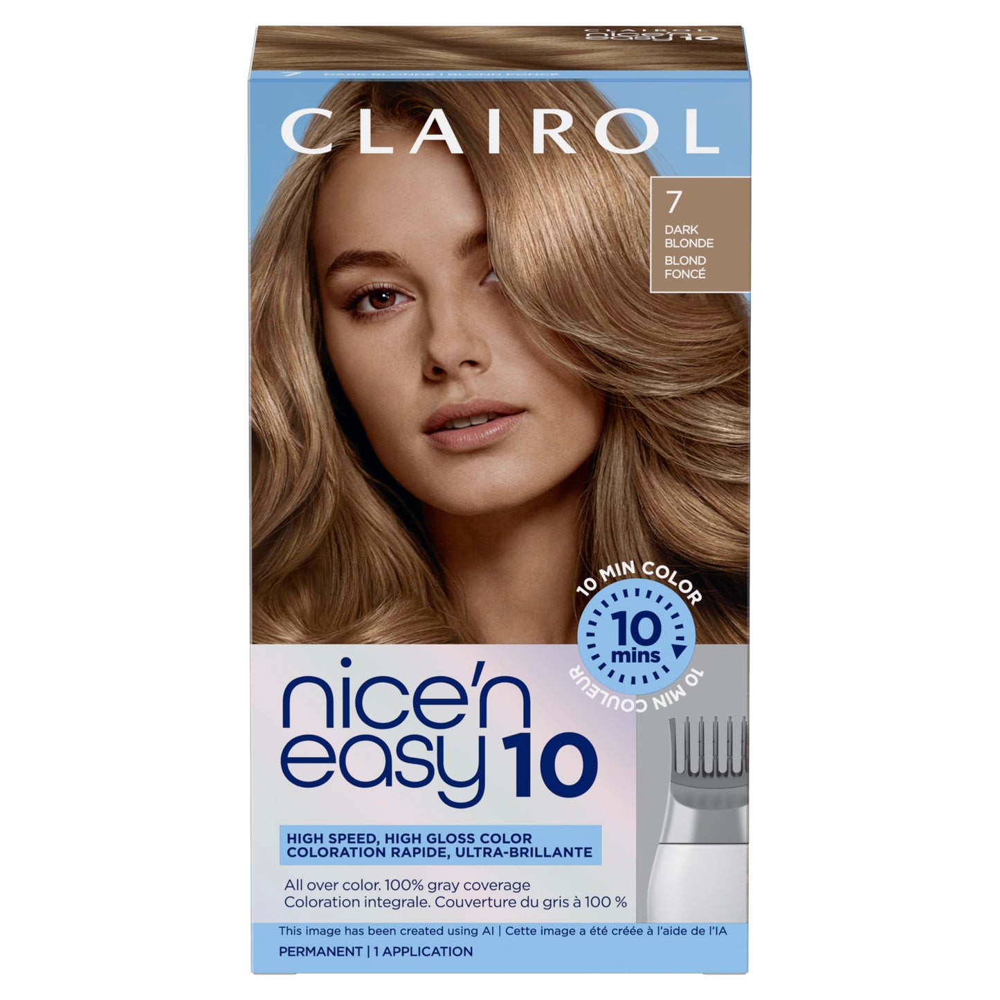Clairol Nice'N Easy 10 Permanent Hair Dye, 6WN Light Chocolate Brown Hair Color, Pack of 1