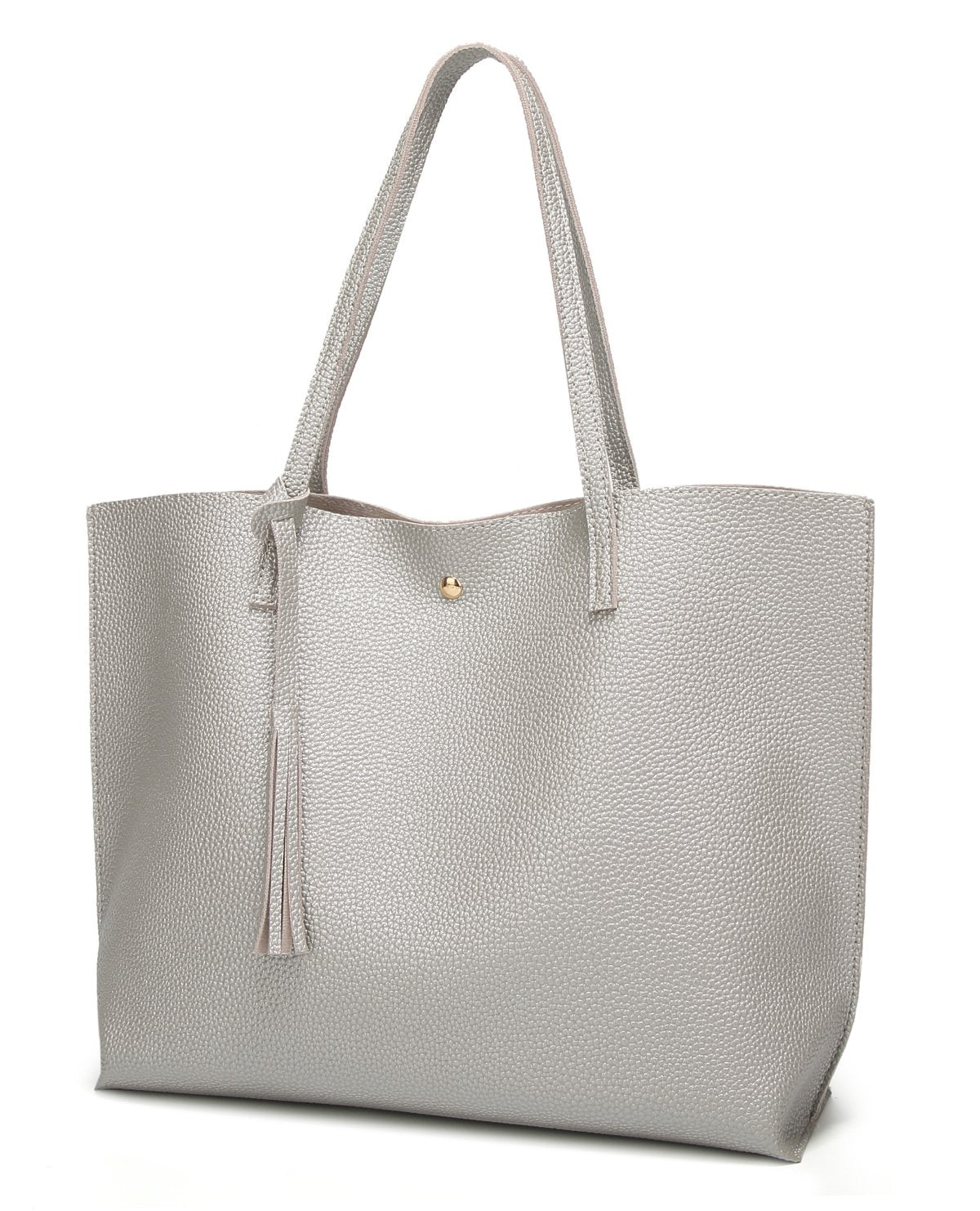 Dreubea Women's Soft Faux Leather Tote Shoulder Bag from, Big Capacity Tassel Handbag