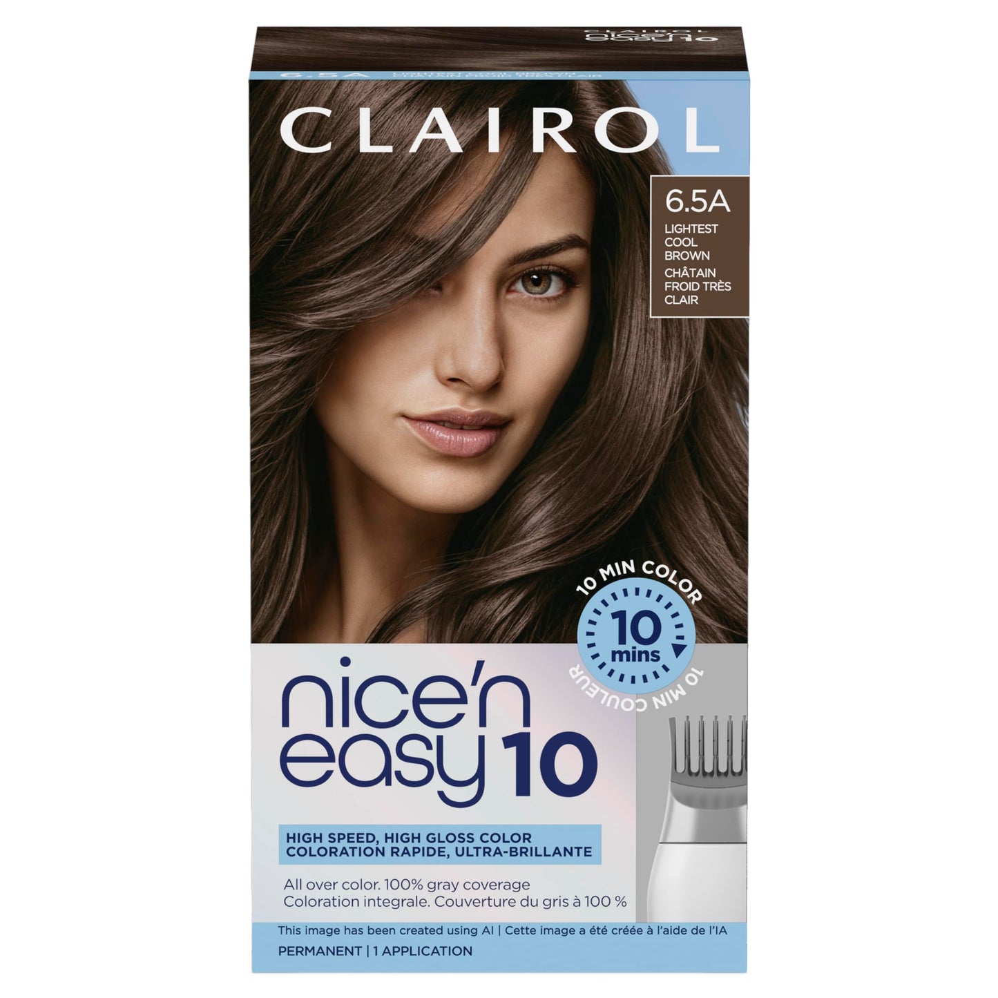 Clairol Nice'N Easy 10 Permanent Hair Dye, 6WN Light Chocolate Brown Hair Color, Pack of 1