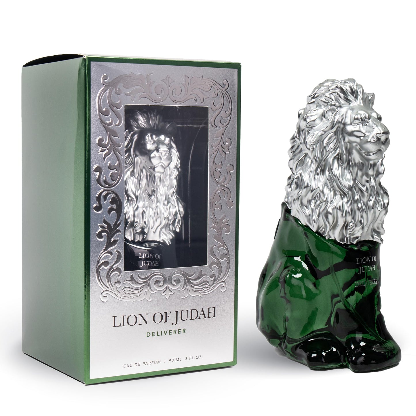 LION OF JUDAH Mighty King – Fragancia EDP de larga duración viene en una elegante botella de vidrio en forma de león – Colonia para hombre con notas de canela, madera seca y vainilla (3.0 fl oz)