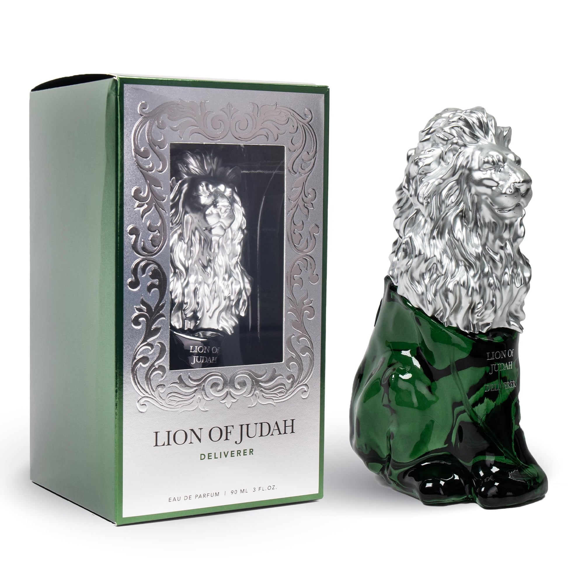 LION OF JUDAH Mighty King – Fragancia EDP de larga duración viene en una elegante botella de vidrio en forma de león – Colonia para hombre con notas de canela, madera seca y vainilla (3.0 fl oz)