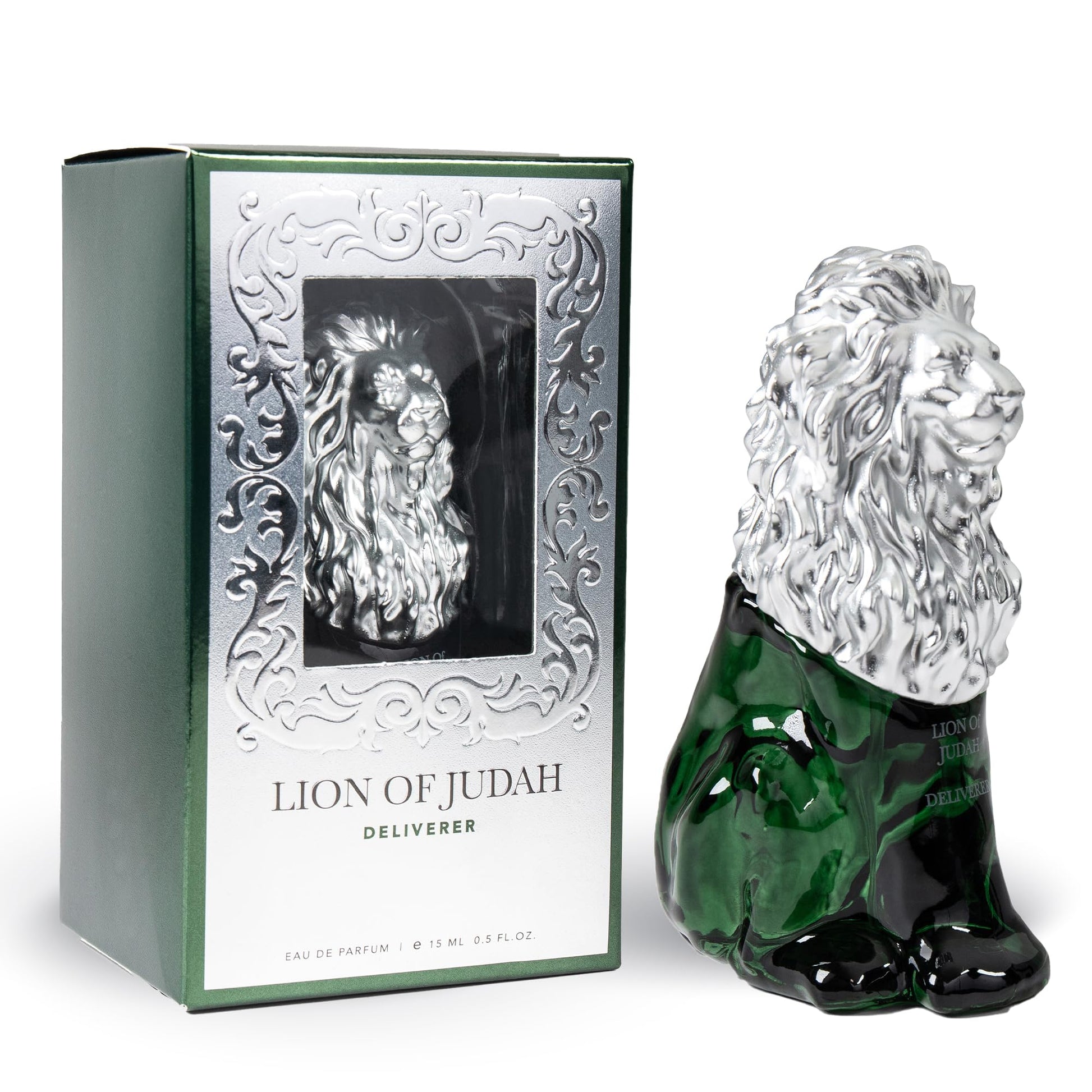 LION OF JUDAH Mighty King – Fragancia EDP de larga duración viene en una elegante botella de vidrio en forma de león – Colonia para hombre con notas de canela, madera seca y vainilla (3.0 fl oz)