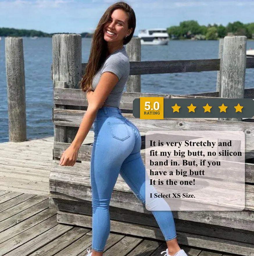 Ass Curvy Jeans Stretchy High Waisted Jeans Big Butt Hips Denim Pants Pull Up Elastic Super Stretch denim pants