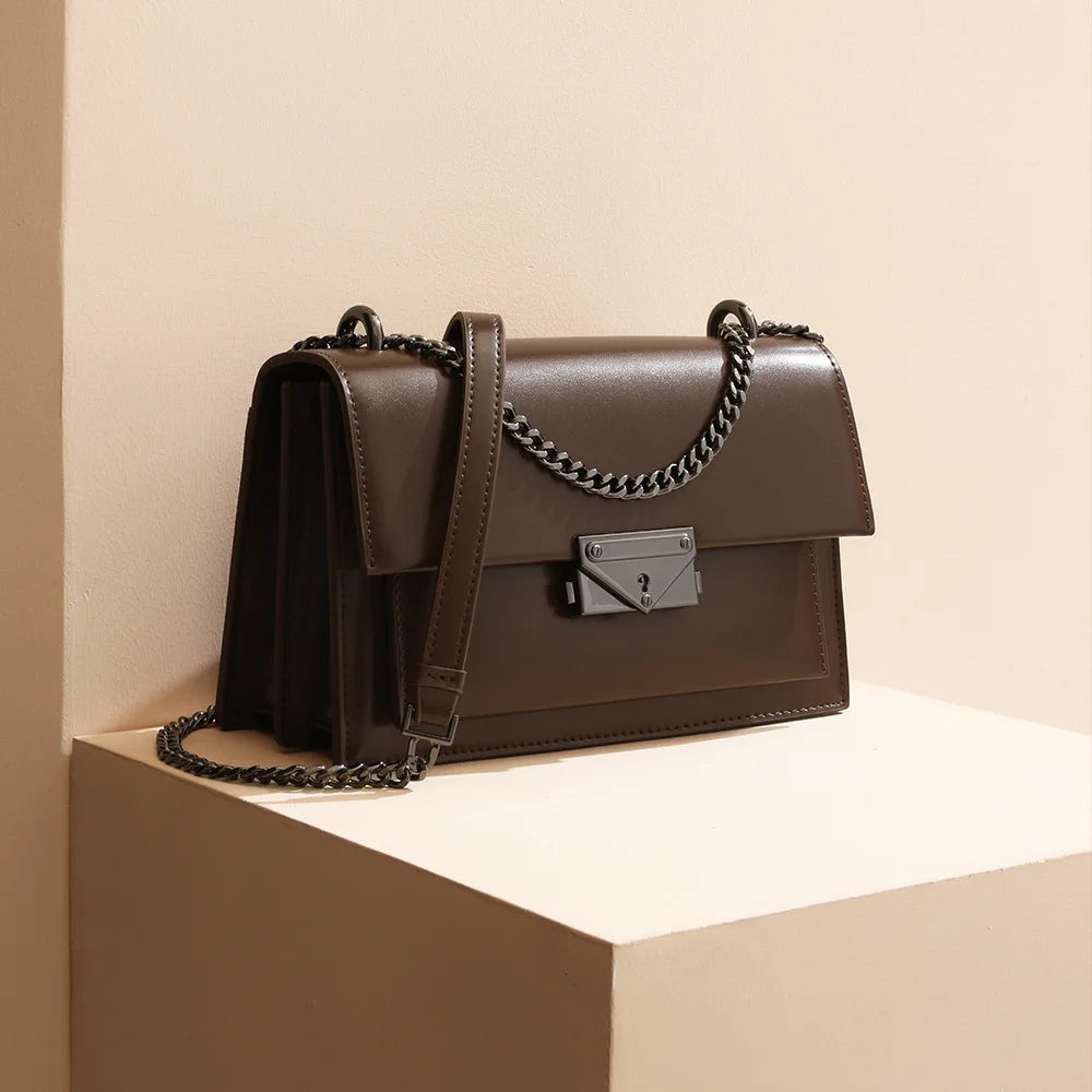 Factory Customized Simple Genuine Leather Women's Handbags High Quality Crossbody Bag Luxury Chain Women Shoulder Bags