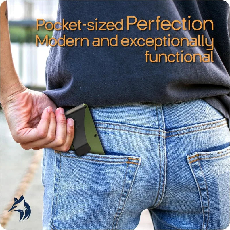 Carbon Fiber Metal Minimalist Slim Credit Card Holder Wallet for Men RFID Bank Cardholder Case