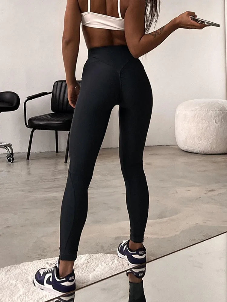 Skinny Elastic Waist Streetwear Women Letter Ankle-Length Pants Y2k Clothes Prints Bodycon High Waist Blue Women's Pants
