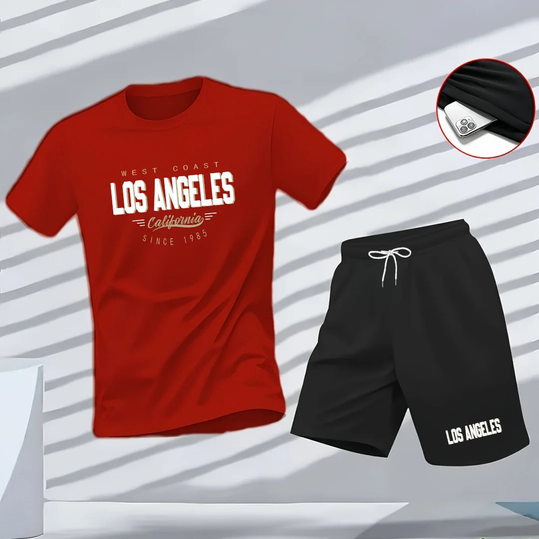 The new men's T-shirt for summer 2025 is a classic and fashionable two-piece set that is comfortable, soft, casual, suita