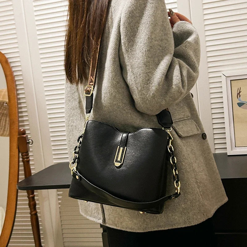Fashion Brand Women's Big Shoulder Crossbody Bag Luxury PU Leather Messenger Bag Handbag Travel Tote Bag for Female Purse