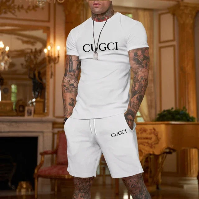 2025 Summer T-shirt, Shorts Men's Casual Sports Set, Fashionable Short-sleeved Casual Shopping Trend Clothing Essential for Travel
