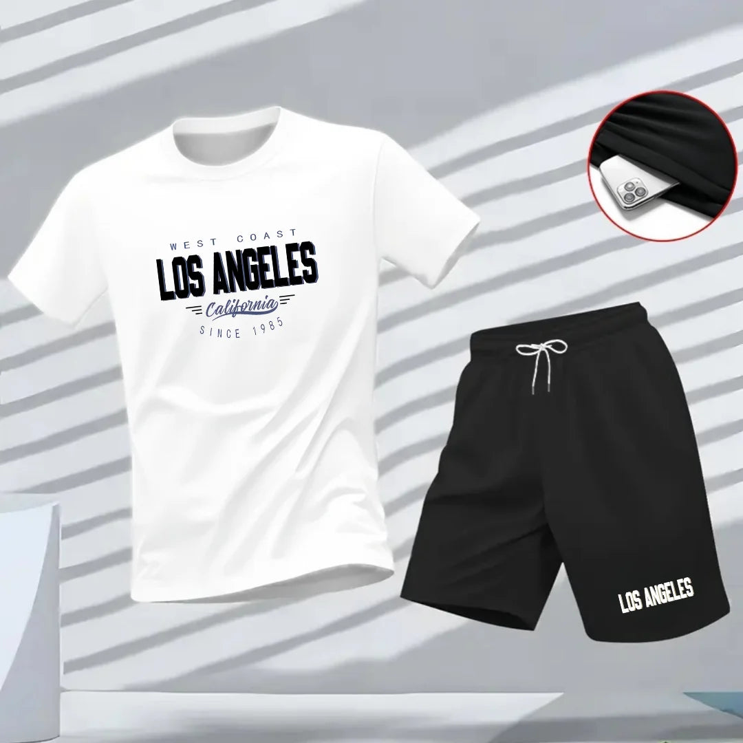 The new men's T-shirt for summer 2025 is a classic and fashionable two-piece set that is comfortable, soft, casual, suita