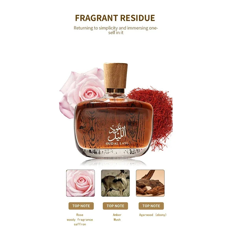 Arabian Brand High-End Men's Perfume Musk Oud And Cedarwood Woody Scent Long-Lasting And Charming Men's Eau De Toilette