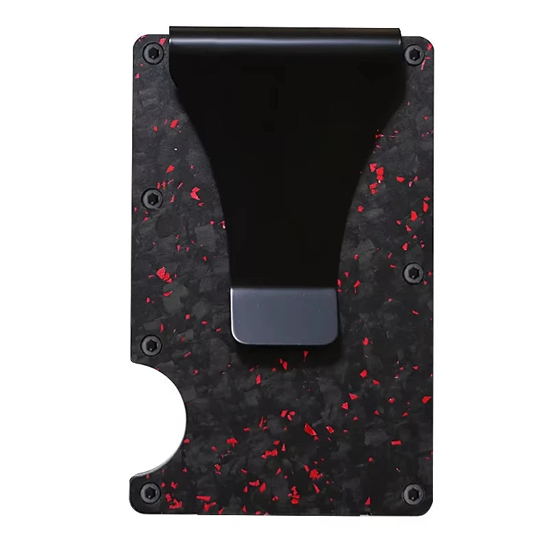 Carbon Fiber Metal Minimalist Slim Credit Card Holder Wallet for Men RFID Bank Cardholder Case