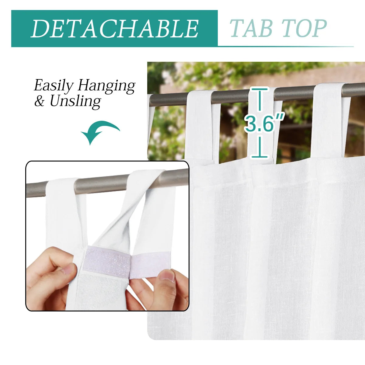 Cortinas de exterior impermeables para patio, porche, pérgola, cenador, 2 paneles, cortinas de exterior anchas con trabillas superiores resistentes a la intemperie para gazebo