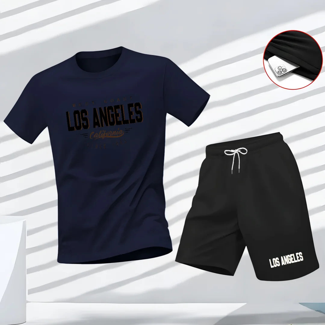 The new men's T-shirt for summer 2025 is a classic and fashionable two-piece set that is comfortable, soft, casual, suita
