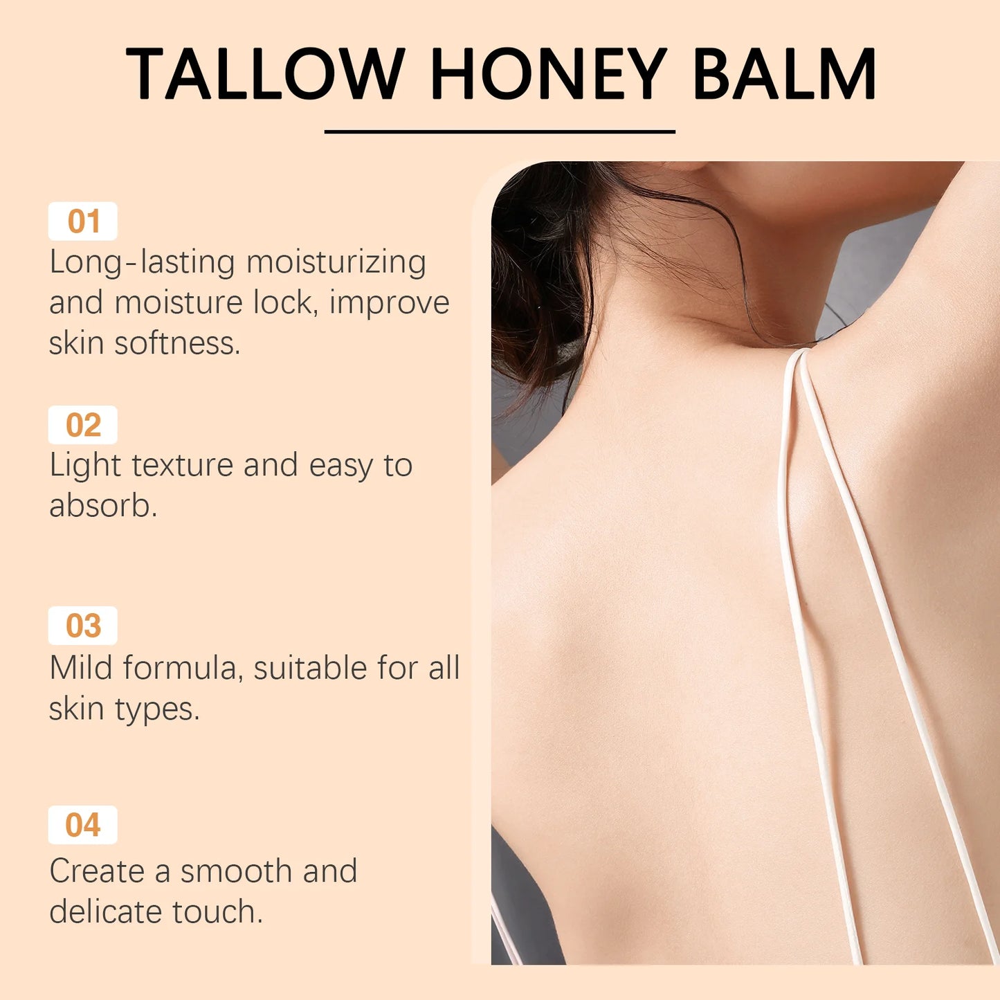 Honey and Tallow Moisturizing Cream for Face and Body - Firming and Nourishing