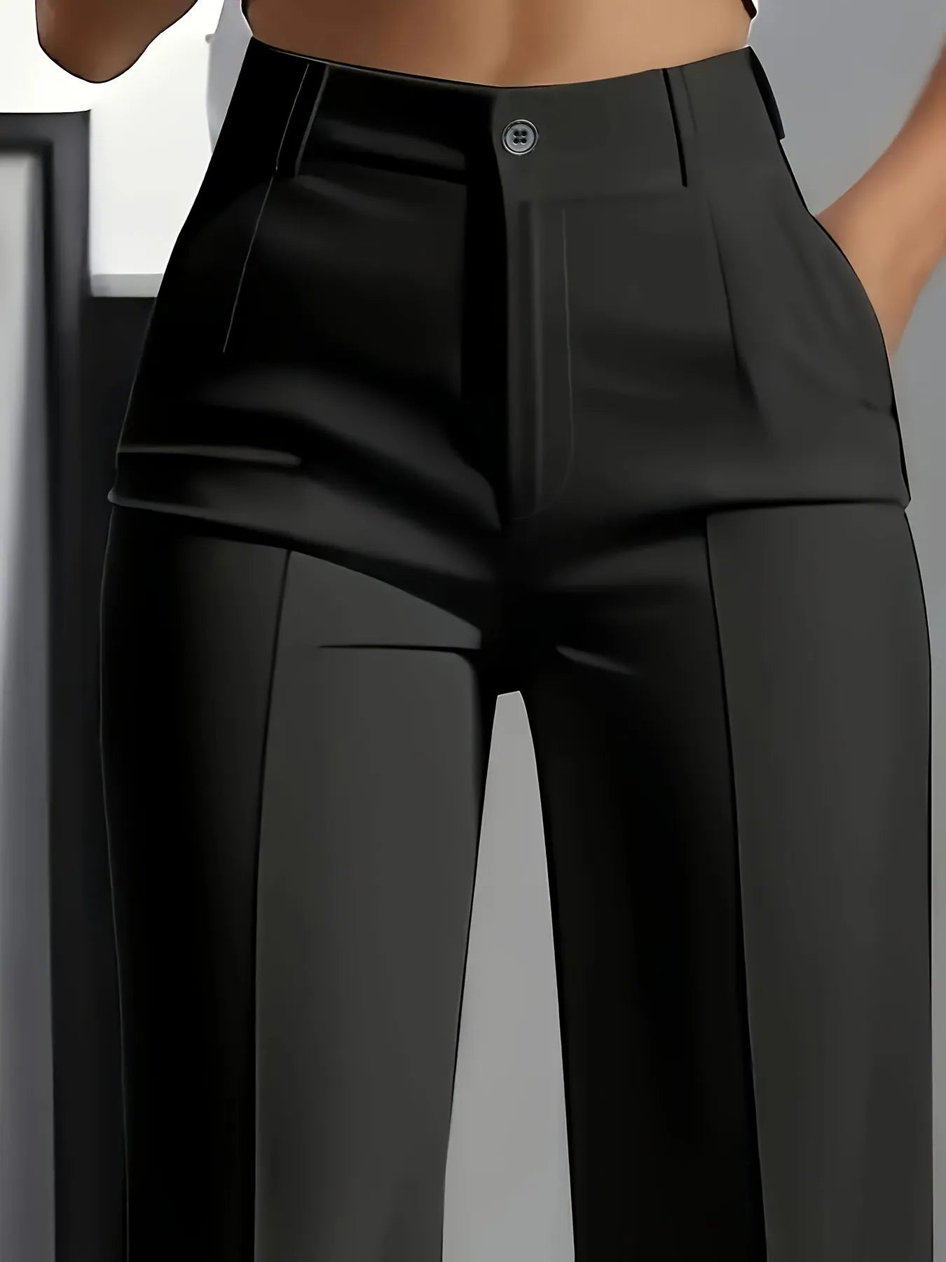 European and American cross-border  new women's high-waisted, draped, straight-cut, simple suit pants for women