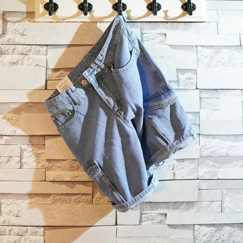 Summer Denim Shorts Short Pants Multi-pocket Commuter Denim Shorts Men's Casual Shorts Five-point Pants