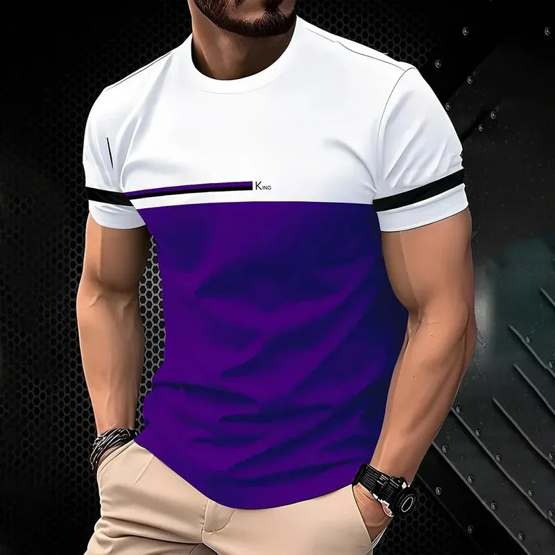 In the summer of 2025, men's casual T-shirts are added with simple O-neck short-sleeved outdoor clothing and breathable 3D print