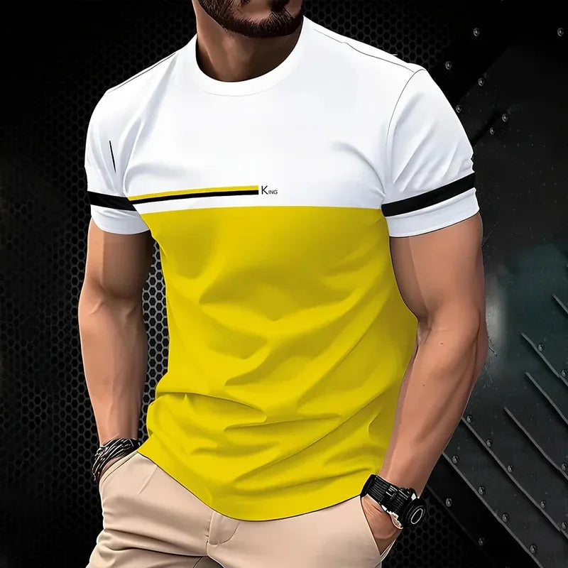 In the summer of 2025, men's casual T-shirts are added with simple O-neck short-sleeved outdoor clothing and breathable 3D print