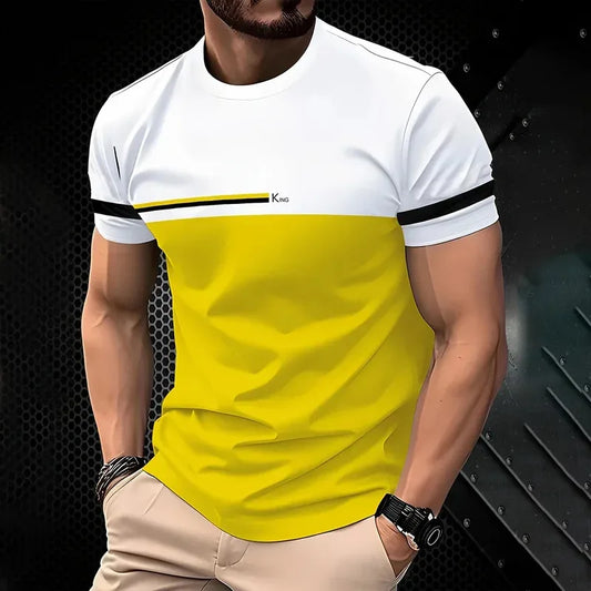 In the summer of 2025, men's casual T-shirts are added with simple O-neck short-sleeved outdoor clothing and breathable 3D print