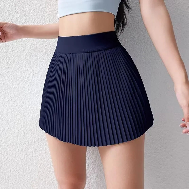 Falda plisada de cintura alta para mujer, falda de línea A a la moda