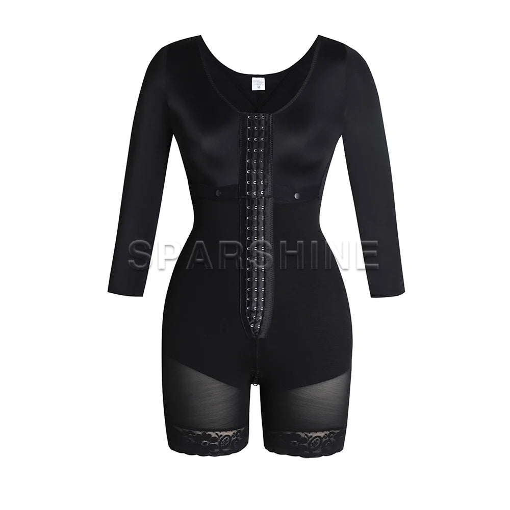 Colombian Post-Surgical Girdle Shapewear Belts for Women, Tummy Control Bodysuit with Sleeves