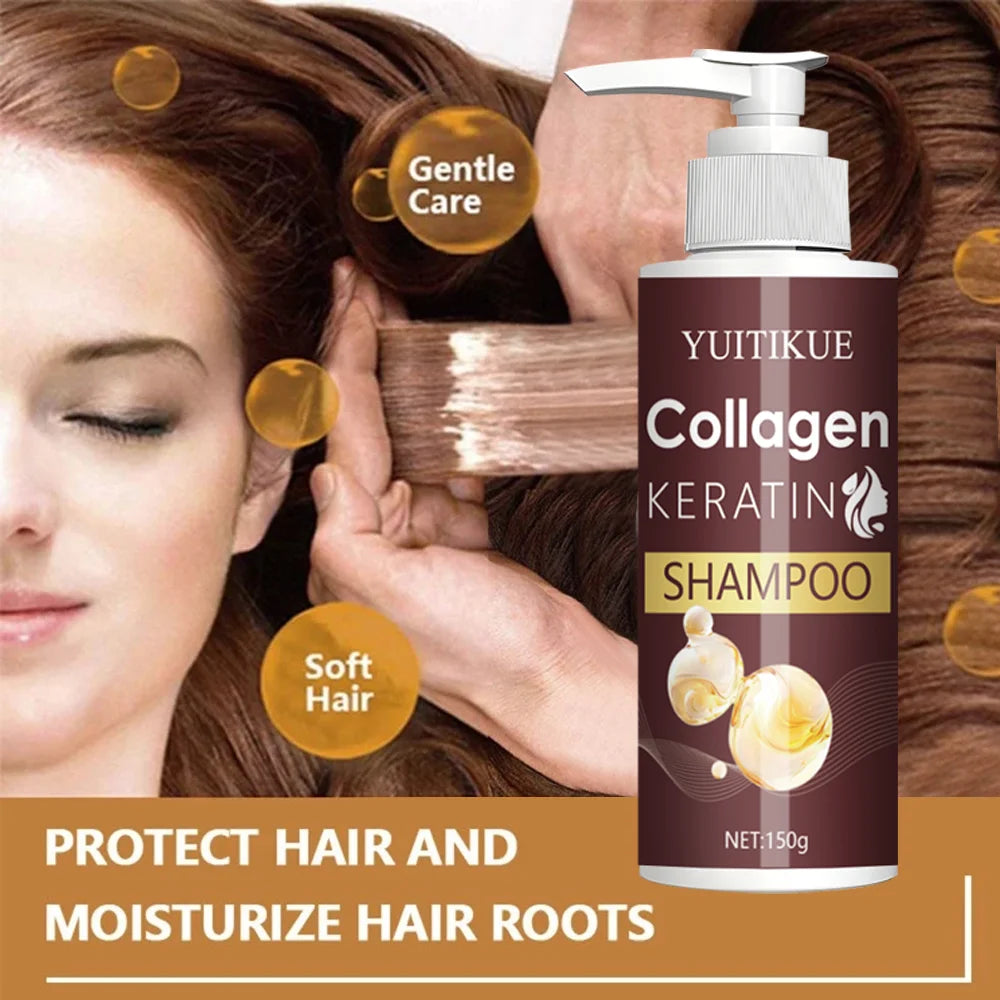 Keratin Shampoo for Repairing Damaged and Frizzy Hair, Preventing Hair Loss, and Caring for Oily Scalp