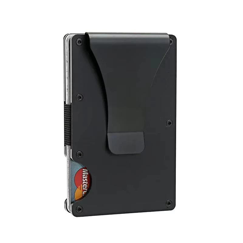 Carbon Fiber Metal Minimalist Slim Credit Card Holder Wallet for Men RFID Bank Cardholder Case