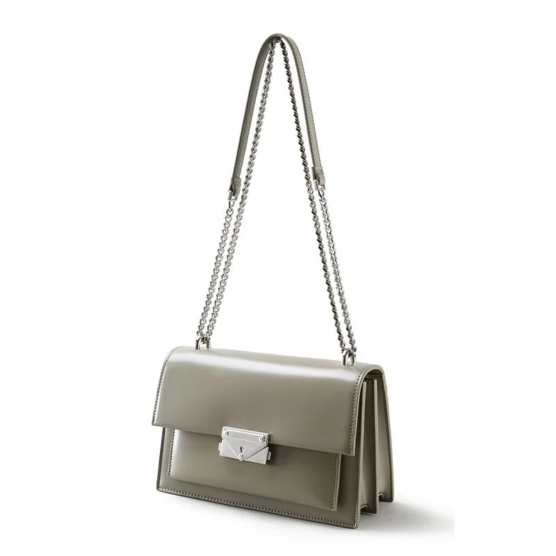 Factory Customized Simple Genuine Leather Women's Handbags High Quality Crossbody Bag Luxury Chain Women Shoulder Bags