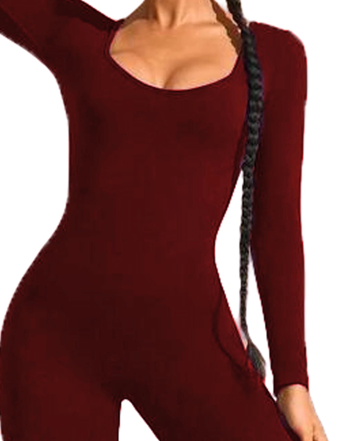 Long-sleeved jumpsuits, back cut-out design, beautiful hip line, suitable for sports and exercise