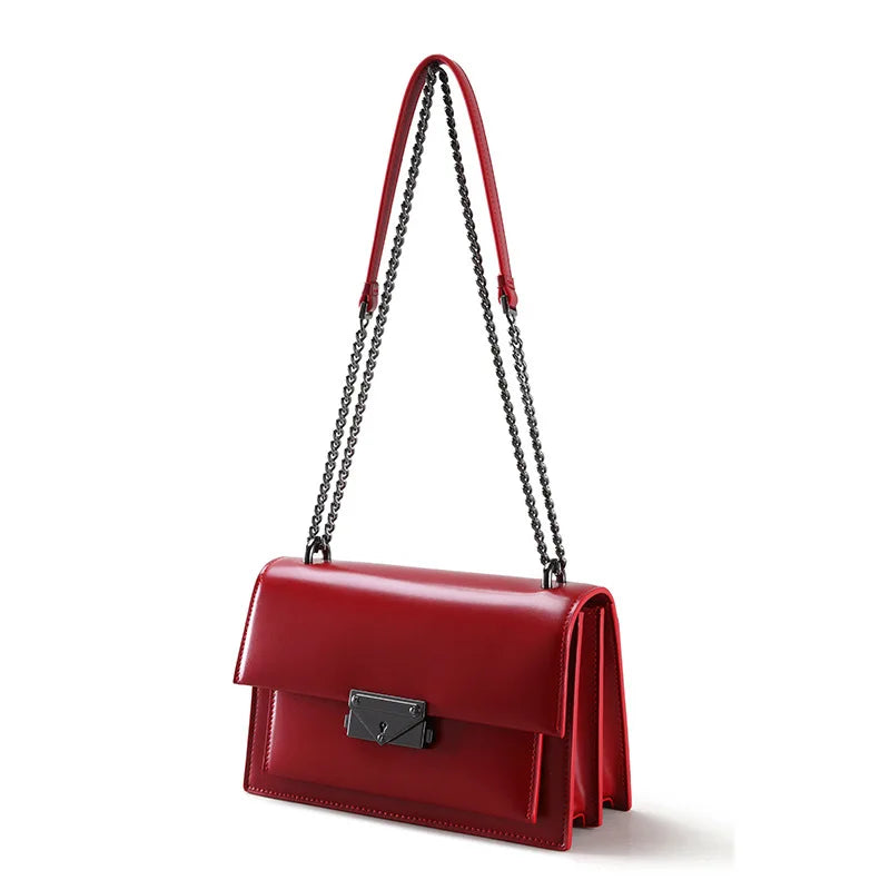 Factory Customized Simple Genuine Leather Women's Handbags High Quality Crossbody Bag Luxury Chain Women Shoulder Bags