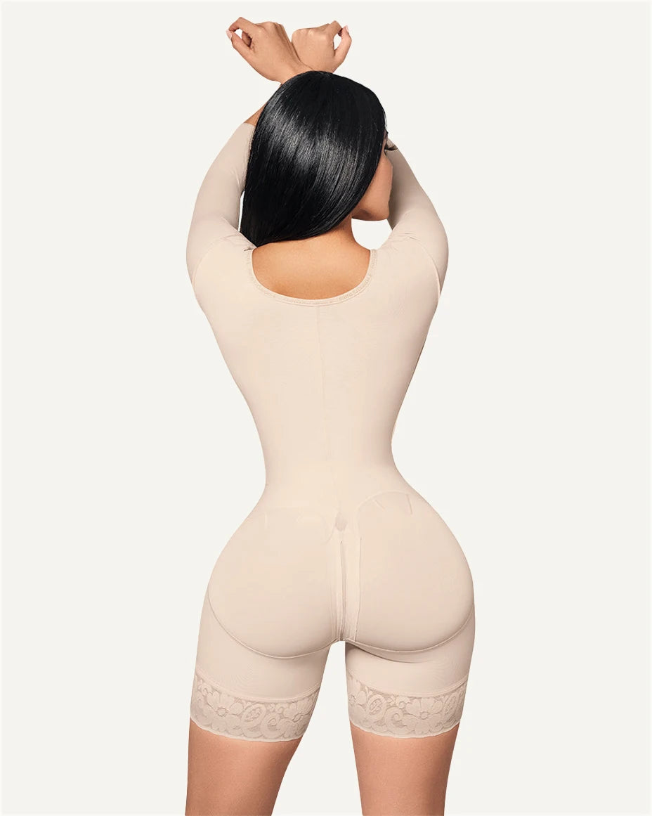 Colombian Post-Surgical Girdle Shapewear Belts for Women, Tummy Control Bodysuit with Sleeves