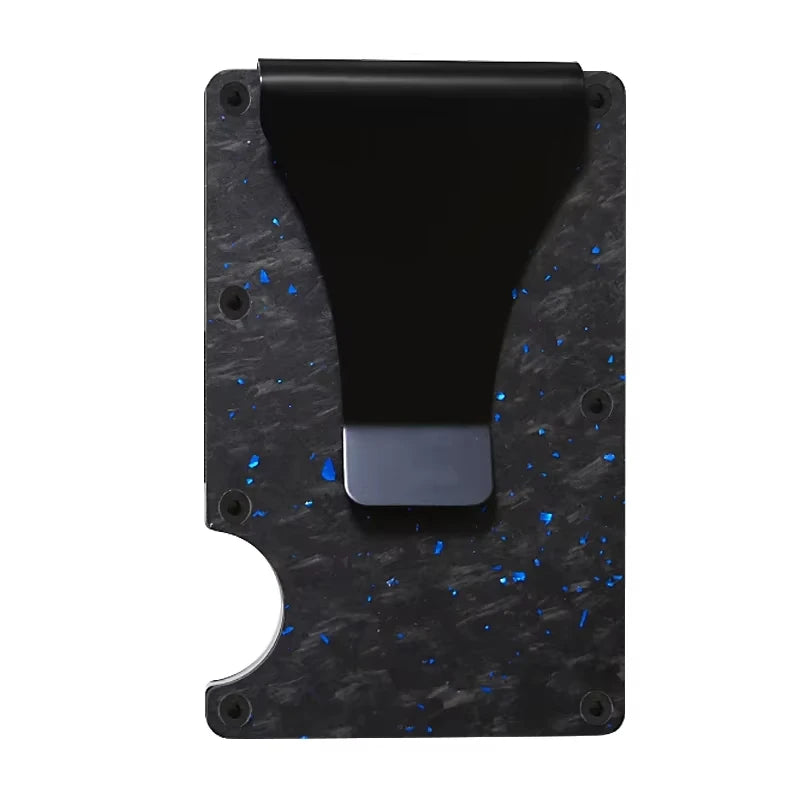 Carbon Fiber Metal Minimalist Slim Credit Card Holder Wallet for Men RFID Bank Cardholder Case