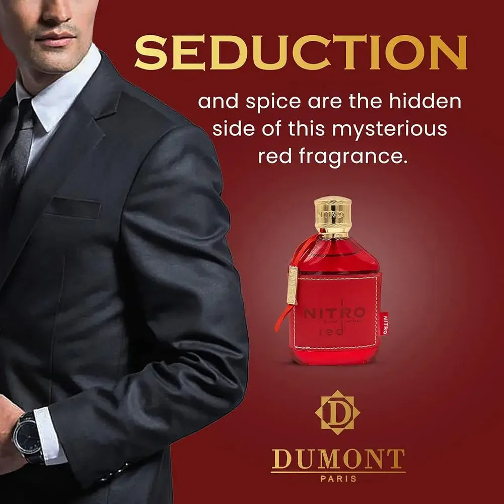 100ml Nitro Red Dumont Eau De Parfum Long-Lasting Fragrance for Men Inspired by Middle Eastern and Arabic Perfume Traditions