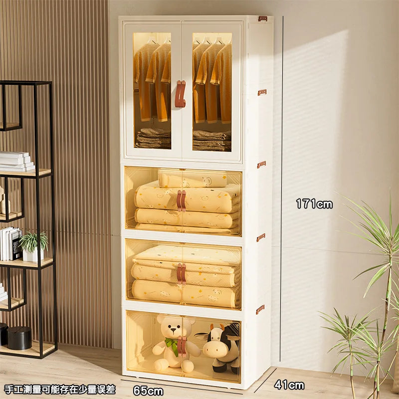 Household Floor Standing Baby Toys Clothes Hanging Clothes Locker Cabinet Large capacity Living Room Children's Wardrobe