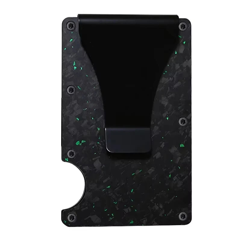 Carbon Fiber Metal Minimalist Slim Credit Card Holder Wallet for Men RFID Bank Cardholder Case