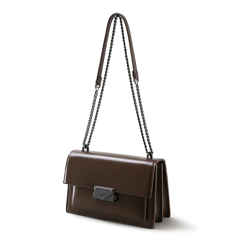 Factory Customized Simple Genuine Leather Women's Handbags High Quality Crossbody Bag Luxury Chain Women Shoulder Bags